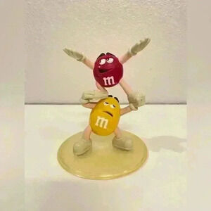 M&M's Vintage Red and Yellow Character‎ Candy Dish NO DISH INCLUDED 6"